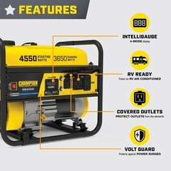 Champion 3650-Watt 4550-Watt Peak RV-Ready Portable Generator with CO Shield