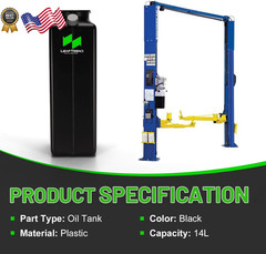Hydraulic Oil Reservoir Tank (14L Black) Compatible with Rotary/Forward/Direc
