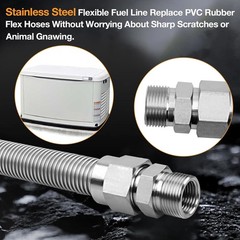 HQPASFY 0L4836A 3/4″ Fuel Line Flex Hose No PVC 0D3031 Stainless Steel