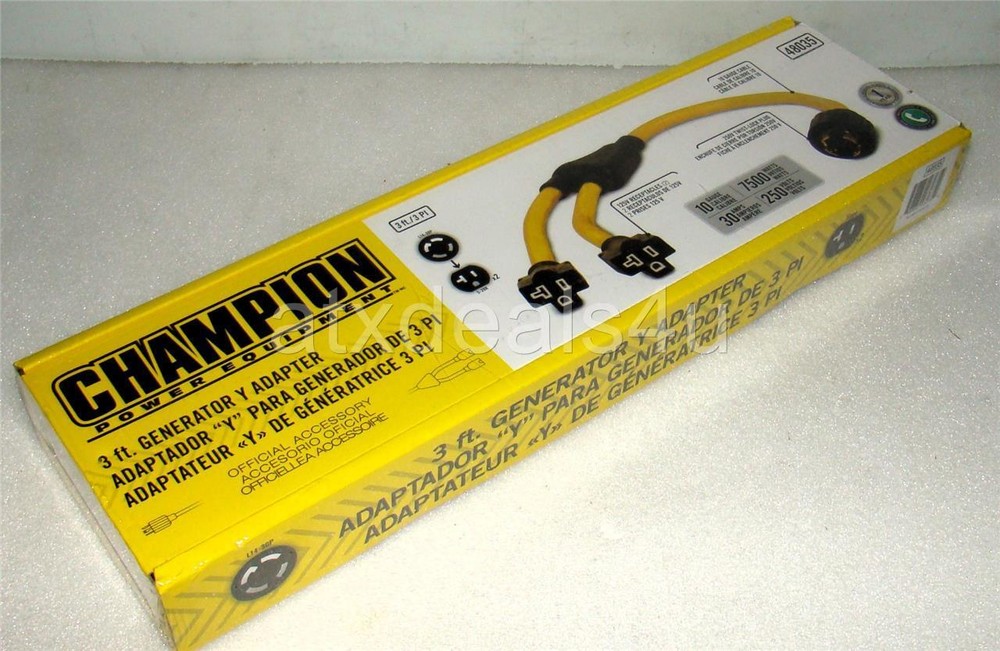 Champion Power Equipment 48035 3FT Generator Y Adapter New Sealed