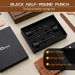 3 Sizes Leather Corner Punch, Half-Round Punch Set, Leather Belt End Punch Tool,