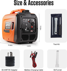 Inverter Generator 4300W Gas Powered Portable Super Quiet Outdoor Generator RV R