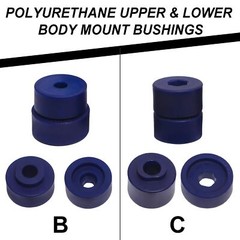 Complete Front & Rear Body Mount Bushing Kit 18 pcs (with hardware) in High G…