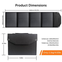 Portable Rechargeable 155Wh/42000mAh Power Station with Solar Panel Charger