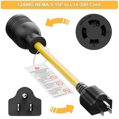 NEMA 5-15P to L14-30R Generator Adapter Cord 15A 125V
