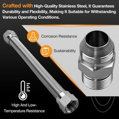 HQPASFY 0L4836A 3/4″ Fuel Line Flex Hose No PVC 0D3031 Stainless Steel