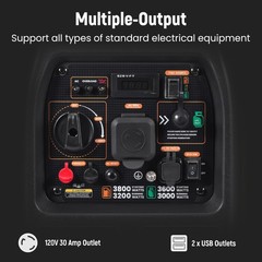 Dual Fuel Inverter Generator 3800W Propane Running 12h 50% Load for Home Backup