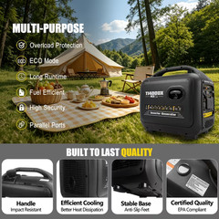 Aceup Energy 4000W Gas Inverter Portable Generator 146CC RVReady Emergency 3200W