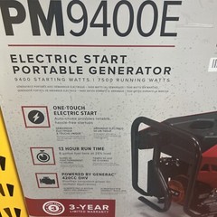 POWERMATE PM9400E Portable Gas Generator Electric Start 9400W