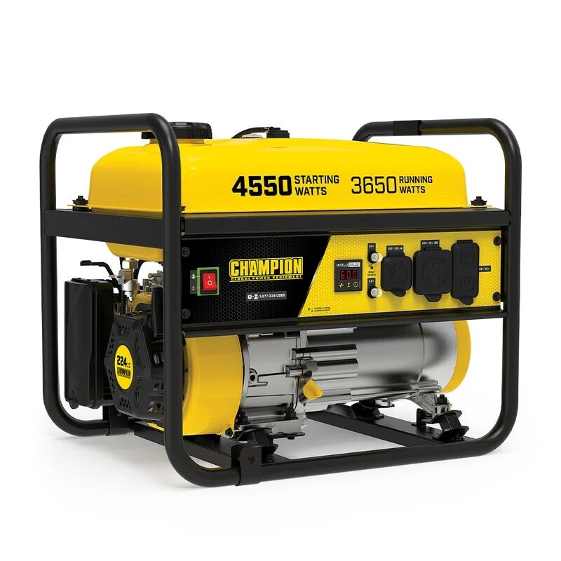 4550Watt recoil start gaslinepowered rv ready portable generator with Co Shield.