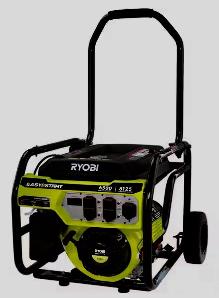 Ryobi 8125-Watt Portable Generator Gasoline Easy Operation CO Detect Sensor