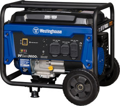 Westinghouse 4650 Peak Watt Portable Generator, RV Ready 30A Outlet, Wheel & Han