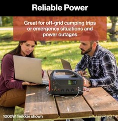 Furrion Trekker 1000w Portable Power Station 999Wh AC Outlet LED Lights Camping