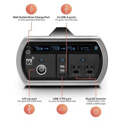nrgGo 400 Portable 500wh Black and Gray 1200W Surge Power Station