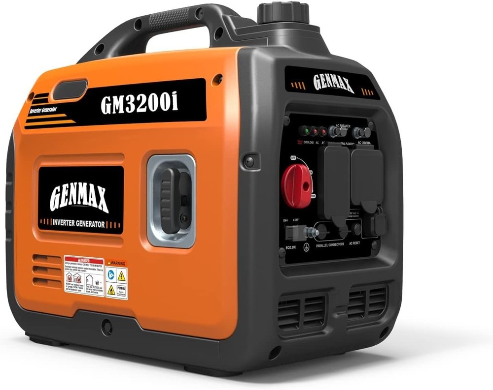 GENMAX 3,200-W Quiet Portable RV Ready Gas Powered Inverter Generator, CO Sensor