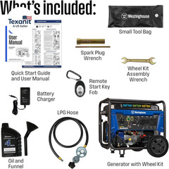 13500 Peak Watt Tri-Fuel Home Backup Portable Generator, Remote Electric Start,