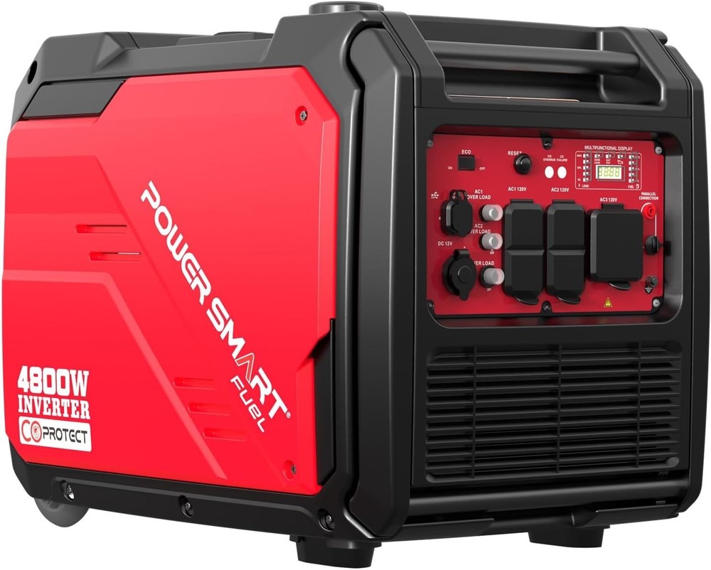 Power Smart 4,800-Watt Super Quiet Portable Gas Inverter Generator, CO Sensor