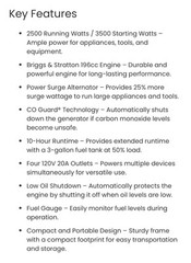NEW – PowerBoss 2500W Gasoline Powered Portable Generator with CO Guard®