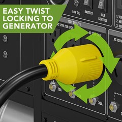Leisure Cords NEMA L14-30 4 Prong Locking 30 Amp Generator Extension Cord, 15 ft