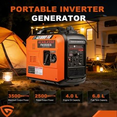 3500W Portable Inverter Generator Gas Powered Quiet for Home Backup Construction