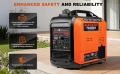 3500W Portable Gasoline Inverter Generator 6.8L Tank Eco Quiet For Outdoor Party