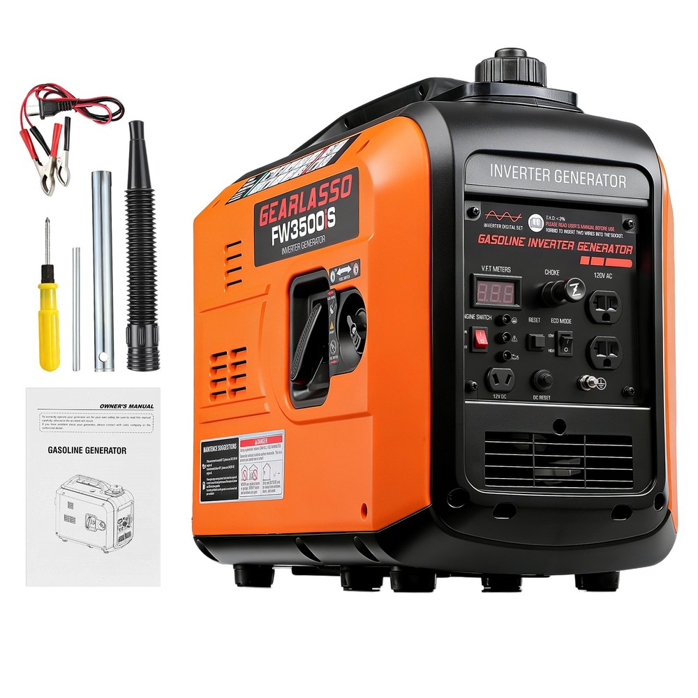 3500W Portable Inverter Generator Gas Powered Quiet for Home Backup Construction