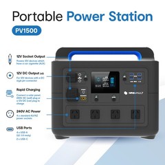 NRGVault PV1500 1500W LiFePO4 Portable Power Station