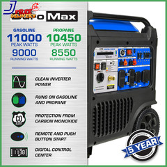 Xp11000Ih 11,000-Watt Dual Fuel Portable Digital Inverter Generator Gas & Propan