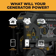FIRMAN T07573 9400/7500W Tri Fuel Electric Start Portable Generator 50A