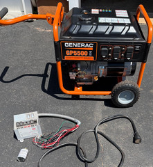 Generac GP5500 Portable Generator, Includes switch and 220v cord.
