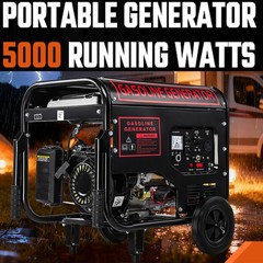 5000W Portable Inverter Generator Gas Powered Quiet for Home Backup Construction