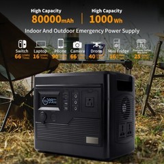 1000Wh Portable Power Station Solar Generator,Lithium Battery,Backup Power