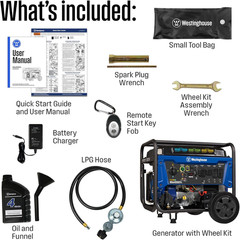 13500 Peak Watt Tri-Fuel Home Backup Portable Generator, Remote Electric Start,