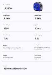 220V Small Quiet Inverter Gas Generator for Home Use and Outdoor Camping