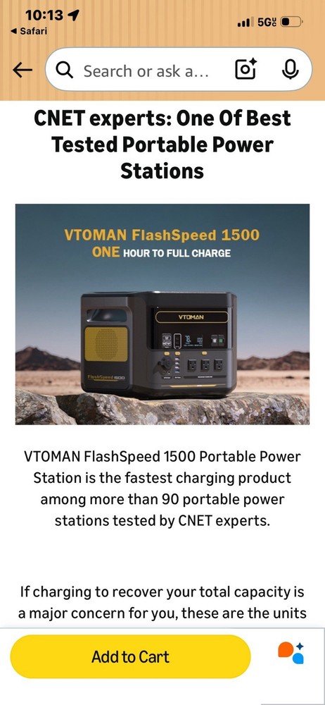 VTOMAN FlashSpeed 1500 Portable Power Generator 1548Wh LiFePO4 1500W 110V USB
