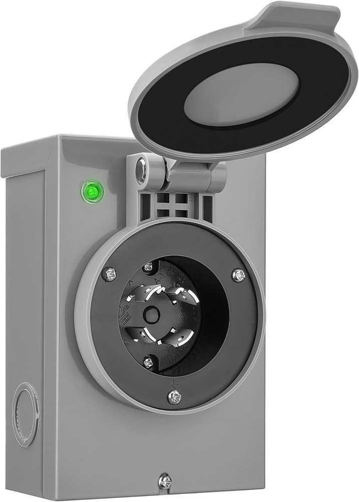 SURAIELEC 30 Amp Generator Power Inlet Box, NEMA L14-30P (Old Version), Gray