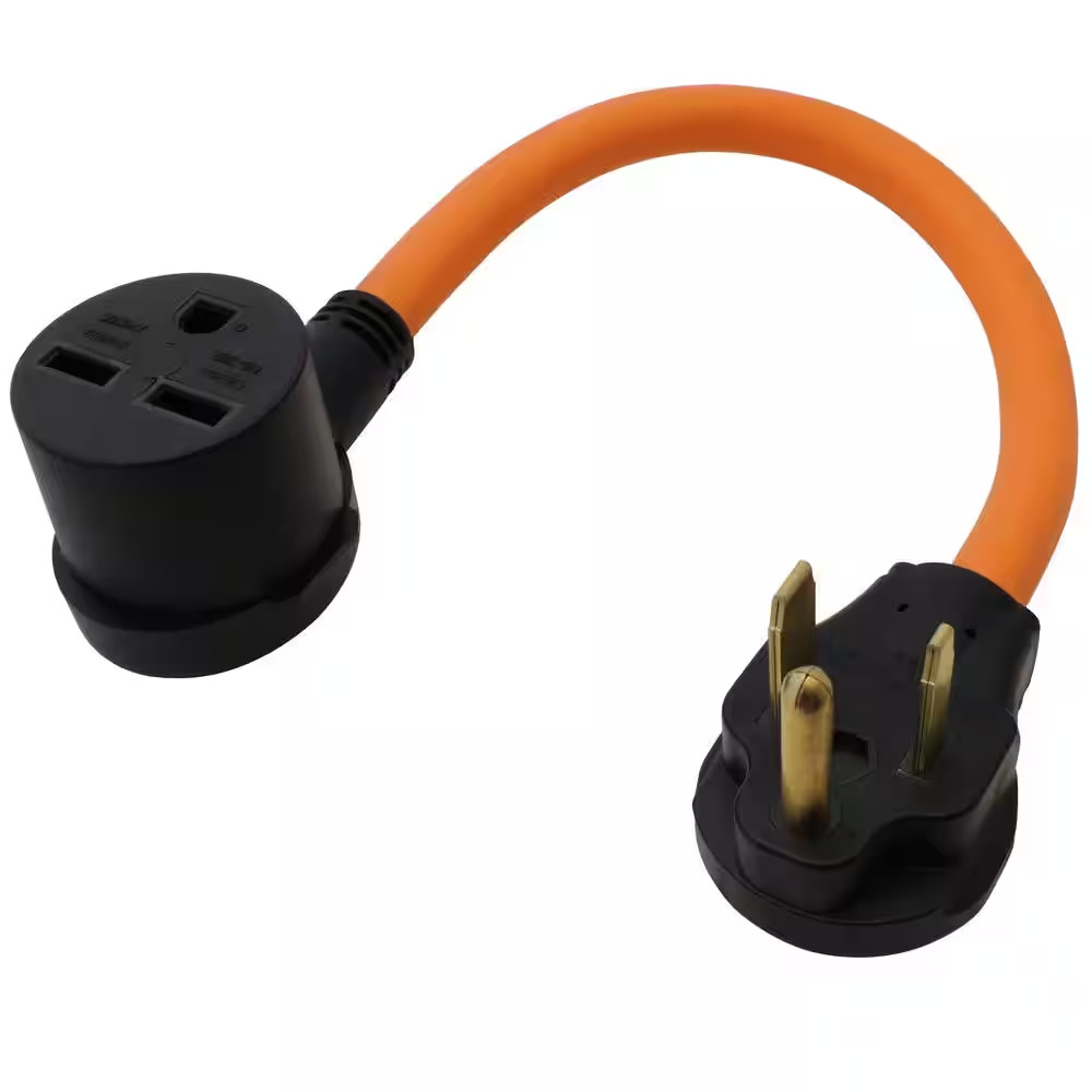 1.5 Ft. 6-50P Welder Plug to 6-30R 3-Prong 30 Amp 250-Volt Commerical HVAC Femal