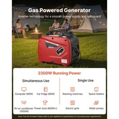 Uimoso 3000W Peak Watt Quiet Gas-Powered Inverter Generator