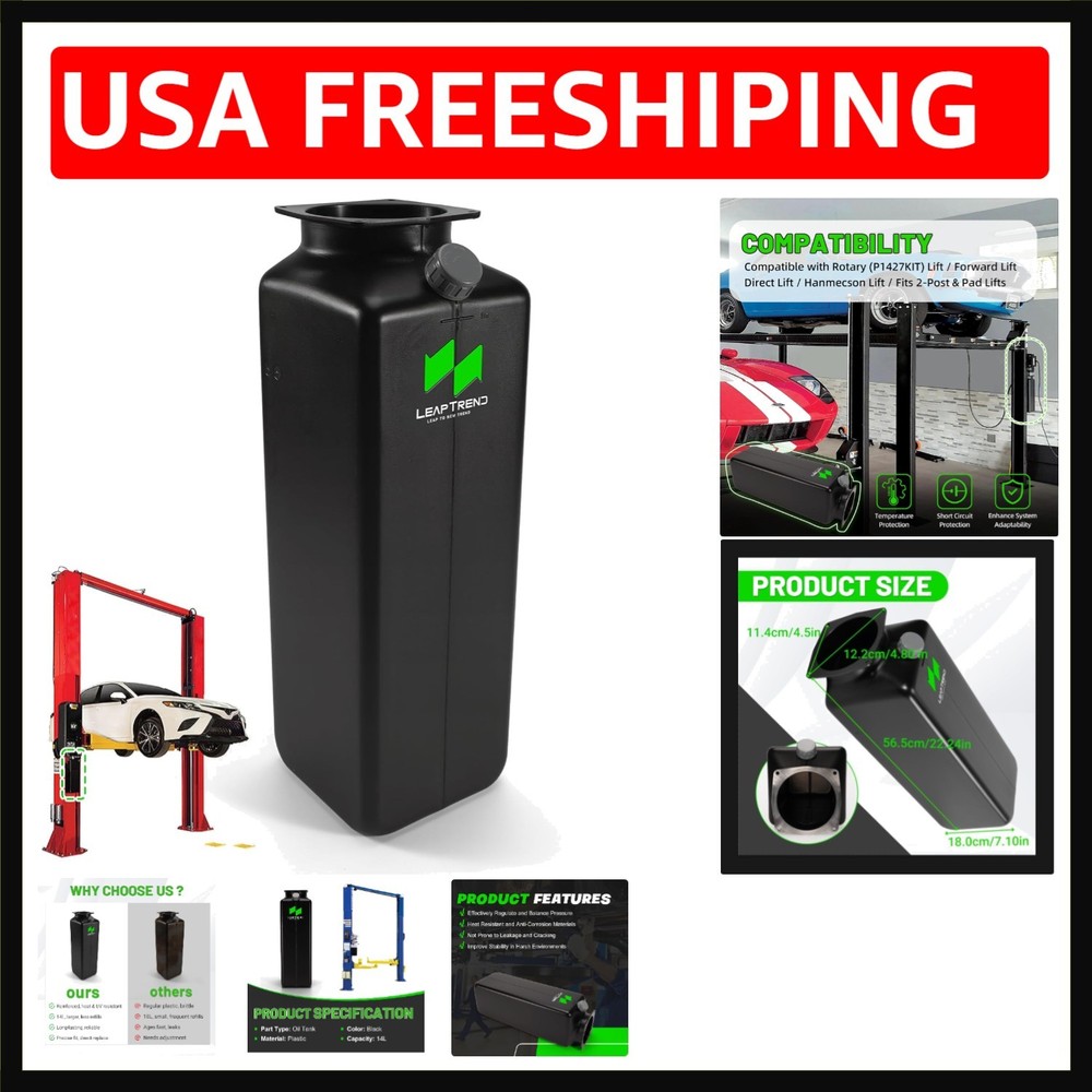 Hydraulic Oil Reservoir Tank (14L Black) Compatible with Rotary/Forward/Direc