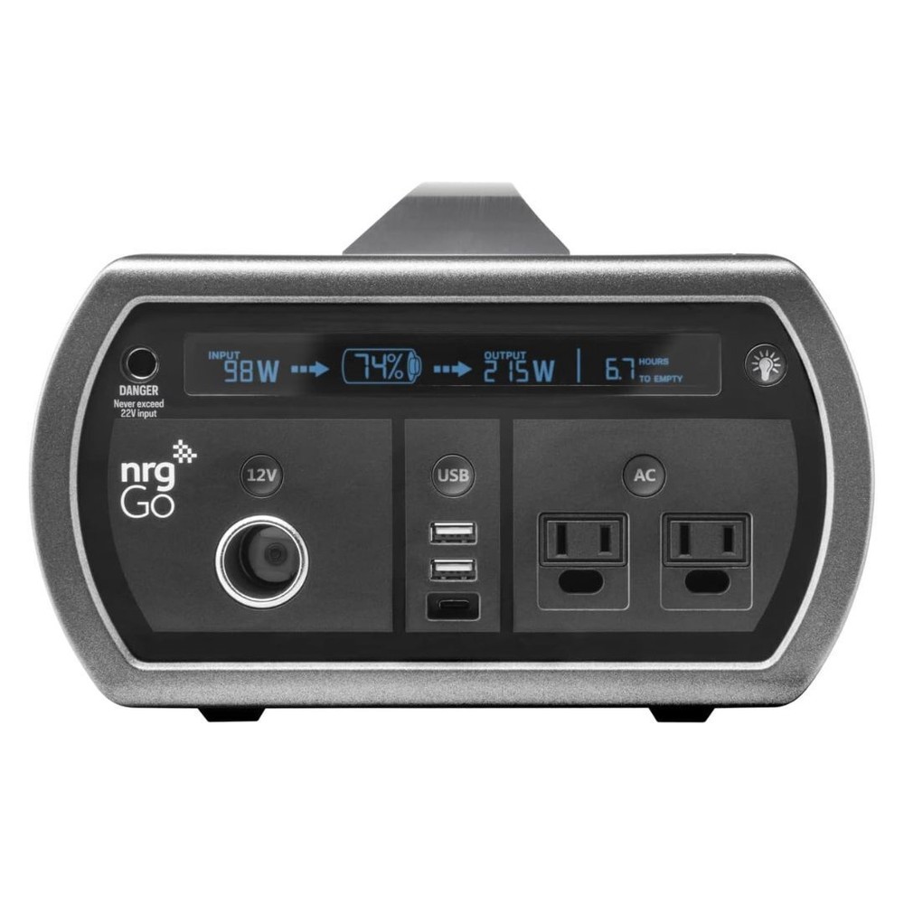 nrgGo 400 Portable 500wh Black and Gray 1200W Surge Power Station