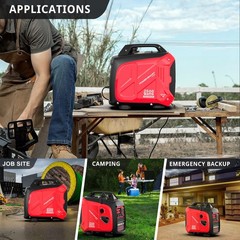 PowerSmart 2500W Inverter Gas Generator,79.8cc, 120V AC, USB Charge, Outdoor Use