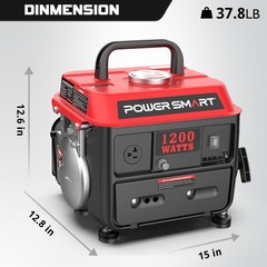 PowerSmart 1200W Gas Generator, 79cc Engine, 5-Hour Runtime, 120V Output, New