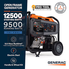 Generac 12500/9500W Tri-Fuel Gas, Propane & NG Generator sale/freeship