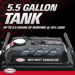 6875 Watt Portable Gas Generator with CO Sensor, Quiet & Mobile