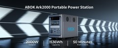 ABOK Ark2000 2000W Power Station with 2x400W Solar Panels Home Backup Emergency