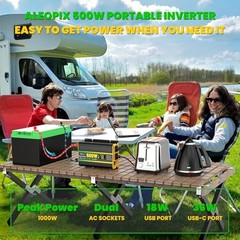 Power Inverter for Vehicles, Car Power Inverter with 2 AC 500 Watt Black