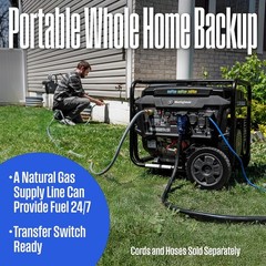 Westinghouse 12,500-W EFI Portable Tri-Fuel Home Backup Generator, Remote Start