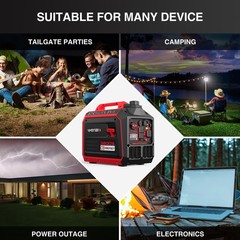 3800W Gasoline Generator, Portable Inverter, CO Safety Monitor, Low Noise