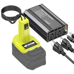 300W Power Inverter for 18V Battery, DC to AC Portable Generator, 2 AC Outlets,