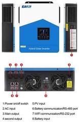 Hybrid Solar Inverter With Wi-Fi Support 6200w/3000w/1800w 12v/24v